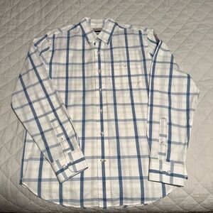 TOM BECKBE Blue and White Checkered Shirt